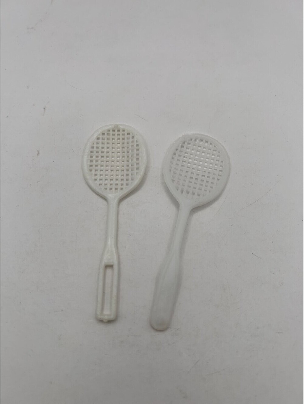Doll White Tennis Rackets Lot of 2 Miniature Toy Sports Props